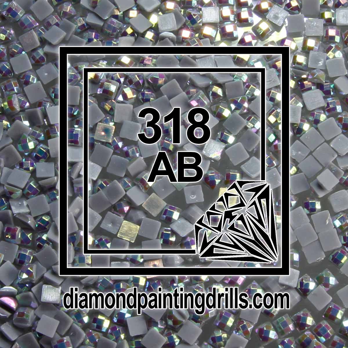318 Steel Gray - Light - Square AB Drills - Diamond Painting Drills