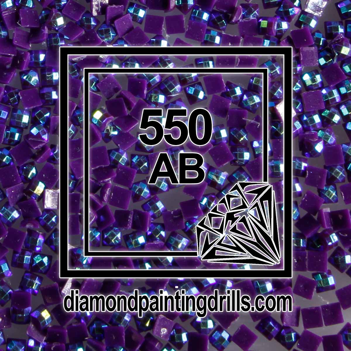AB Drill 550 Diamond Painting Square Ab Drills DMC 550 Violet, Very Dark 