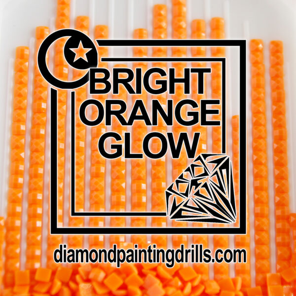 Bright Orange Square Glow in the Dark Diamond Painting Drills