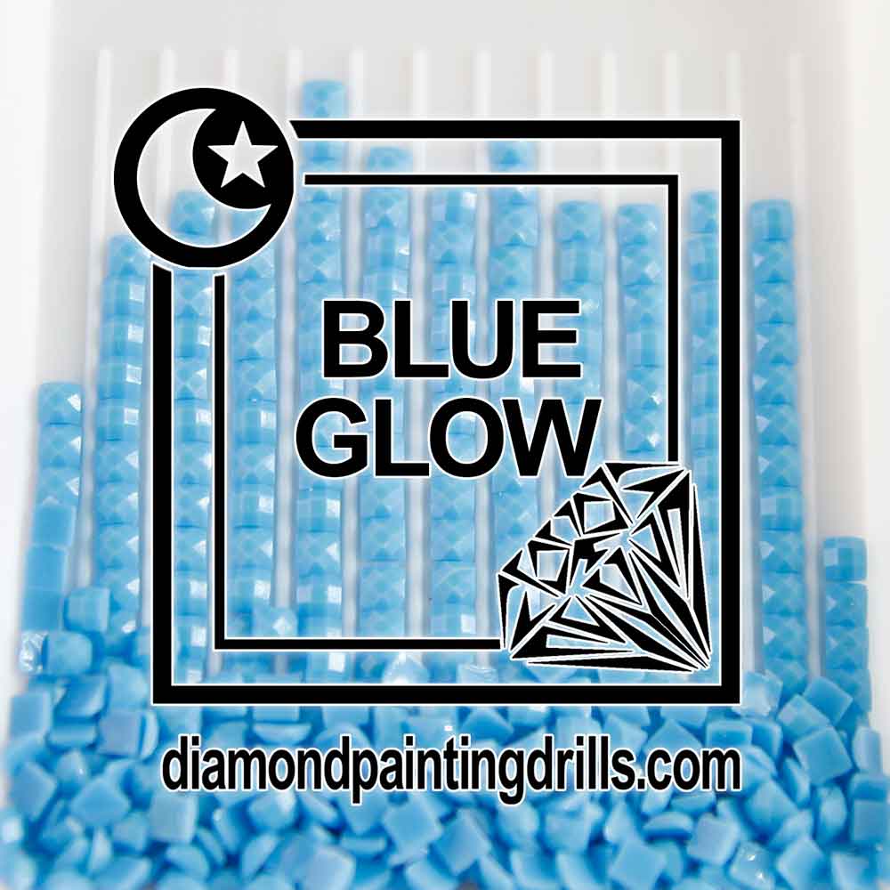 Blue AB Glow in the Dark Square Drills - Diamond Painting Drills