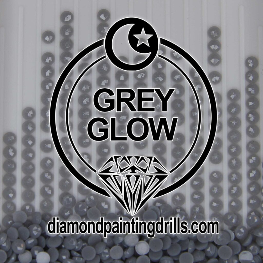 Grey Glow in the Dark Round Drills Diamond Painting Drills