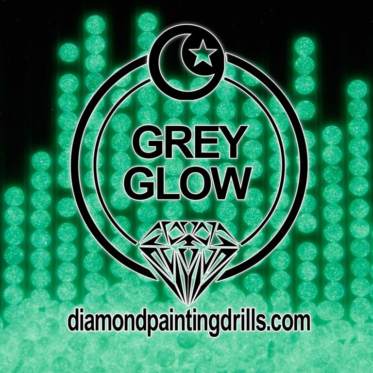 Grey Glow in the Dark Round Drills Diamond Painting Drills
