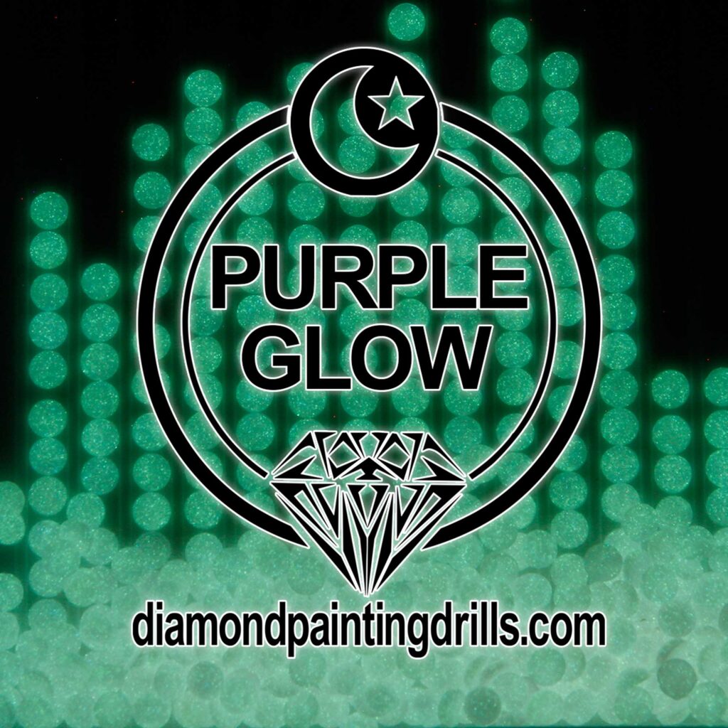 Purple Glow in the Dark Round Drills Diamond Painting Drills
