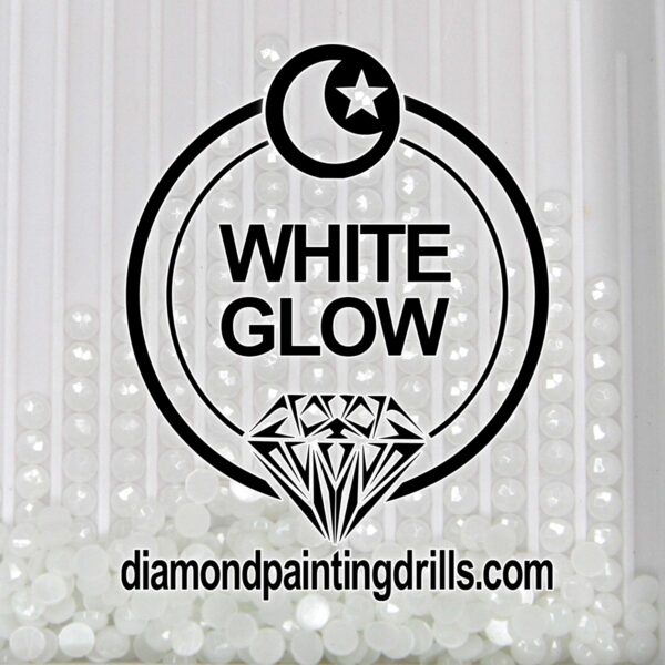 White Round Glow in the Dark Diamond Painting Drills