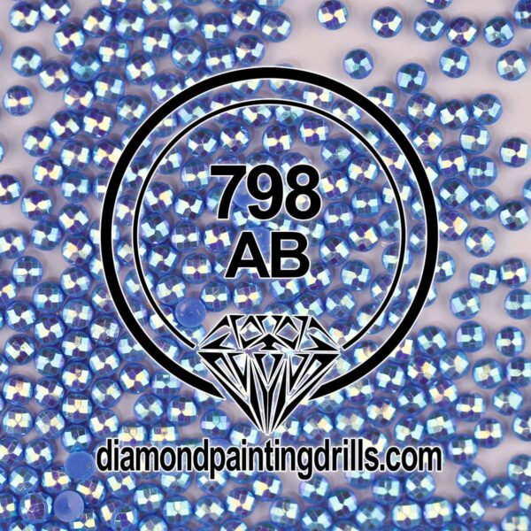 DMC 798 Delft Blue - Dark Round AB Drills