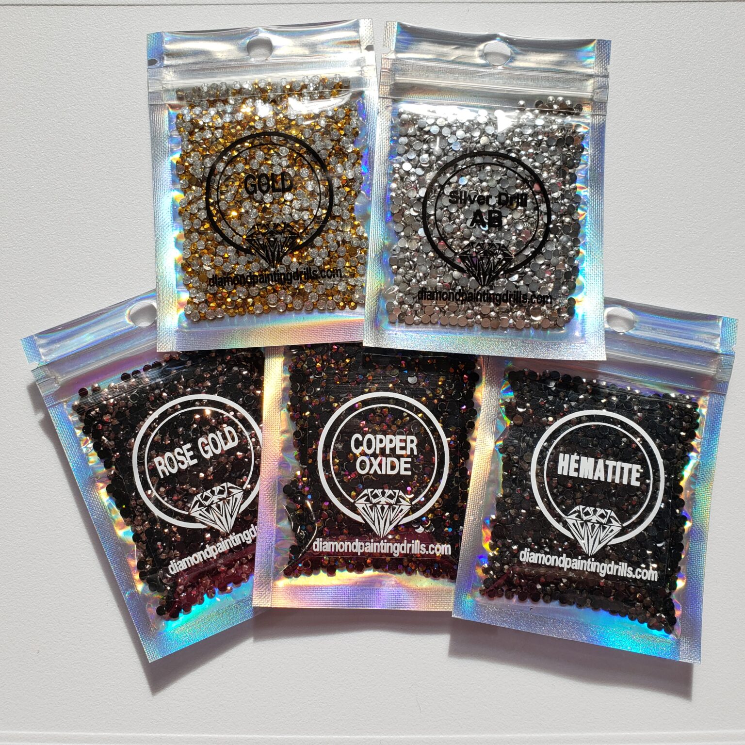 Metallic Drills Set of 5 METALS Series Diamond Painting Drills