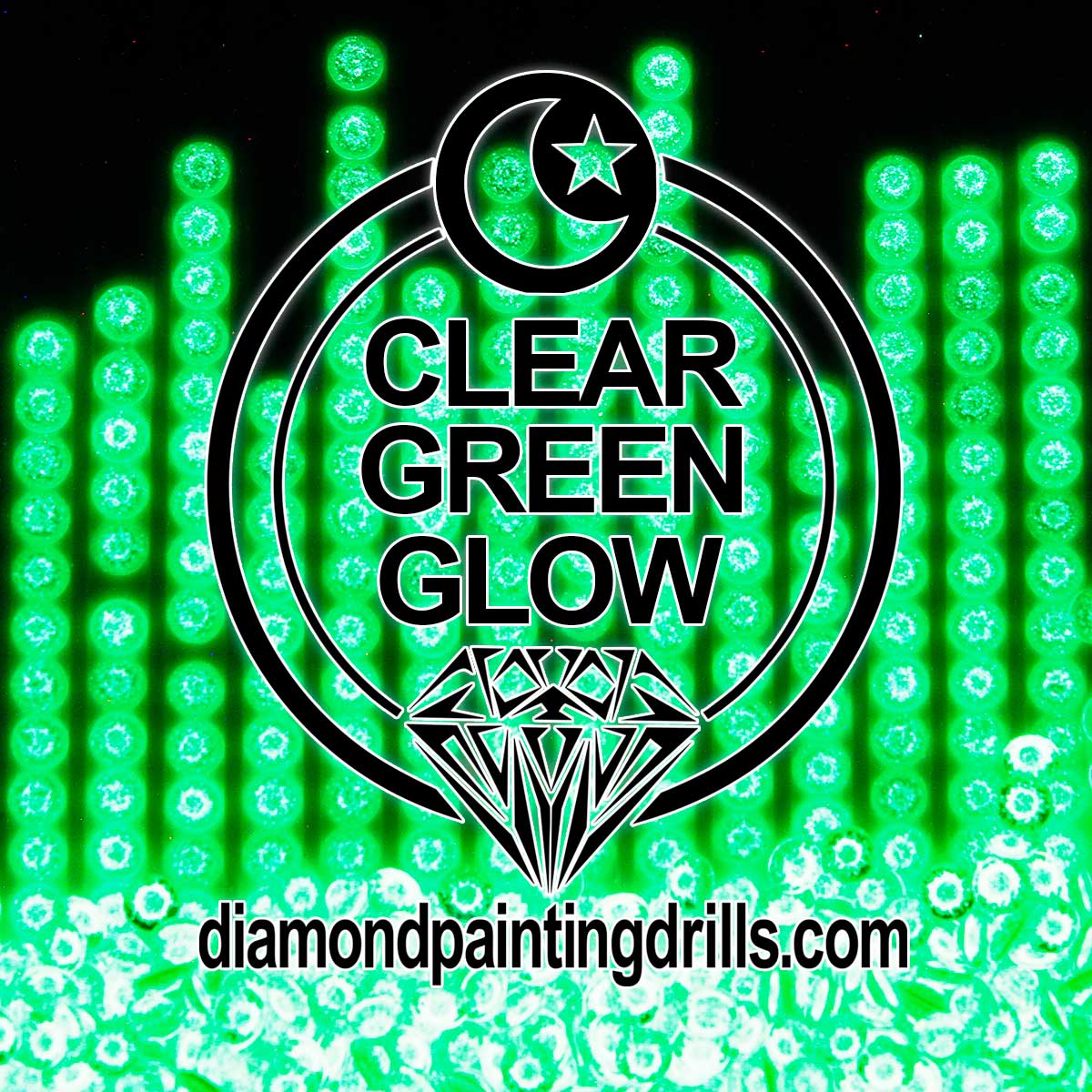 Aqua Clear Glow in the Dark Round Drills - Diamond Painting Drills