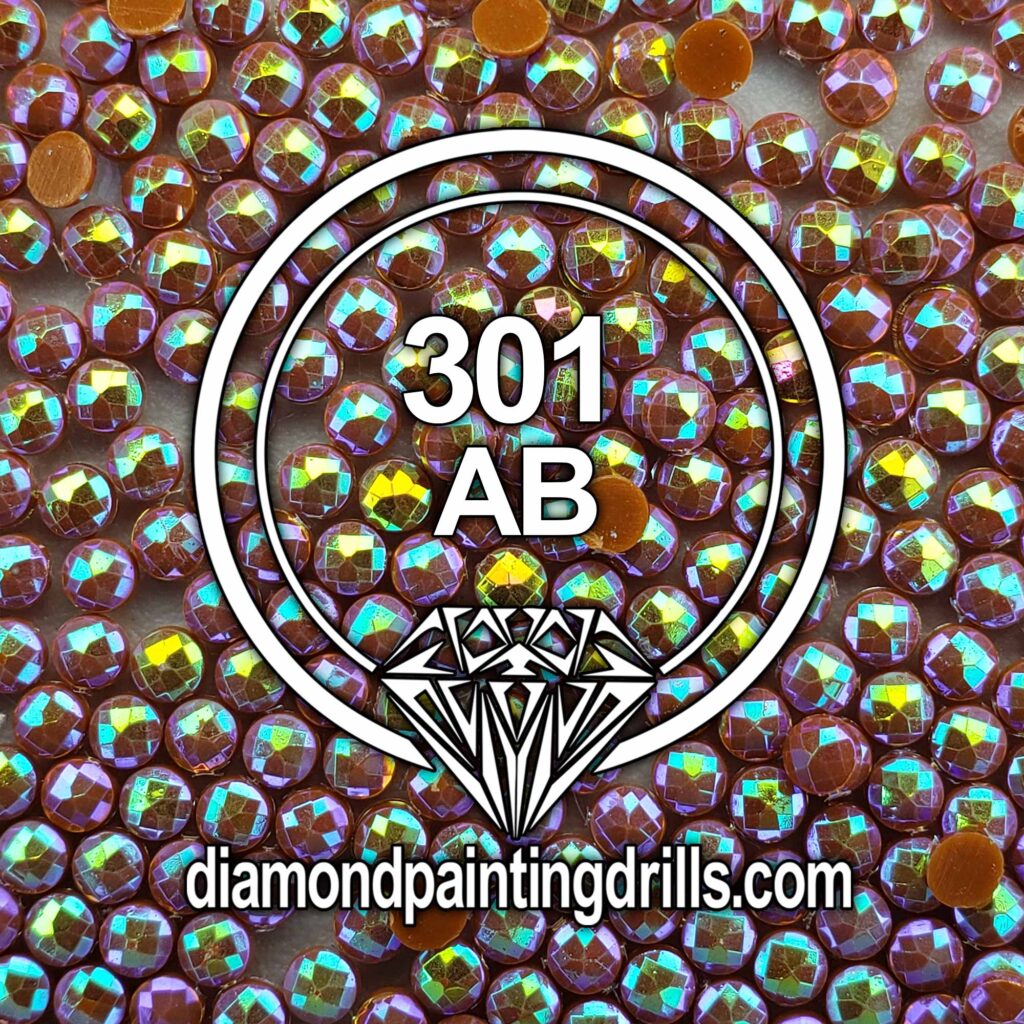 301 Mahogany Medium Round AB Diamond Painting Drills
