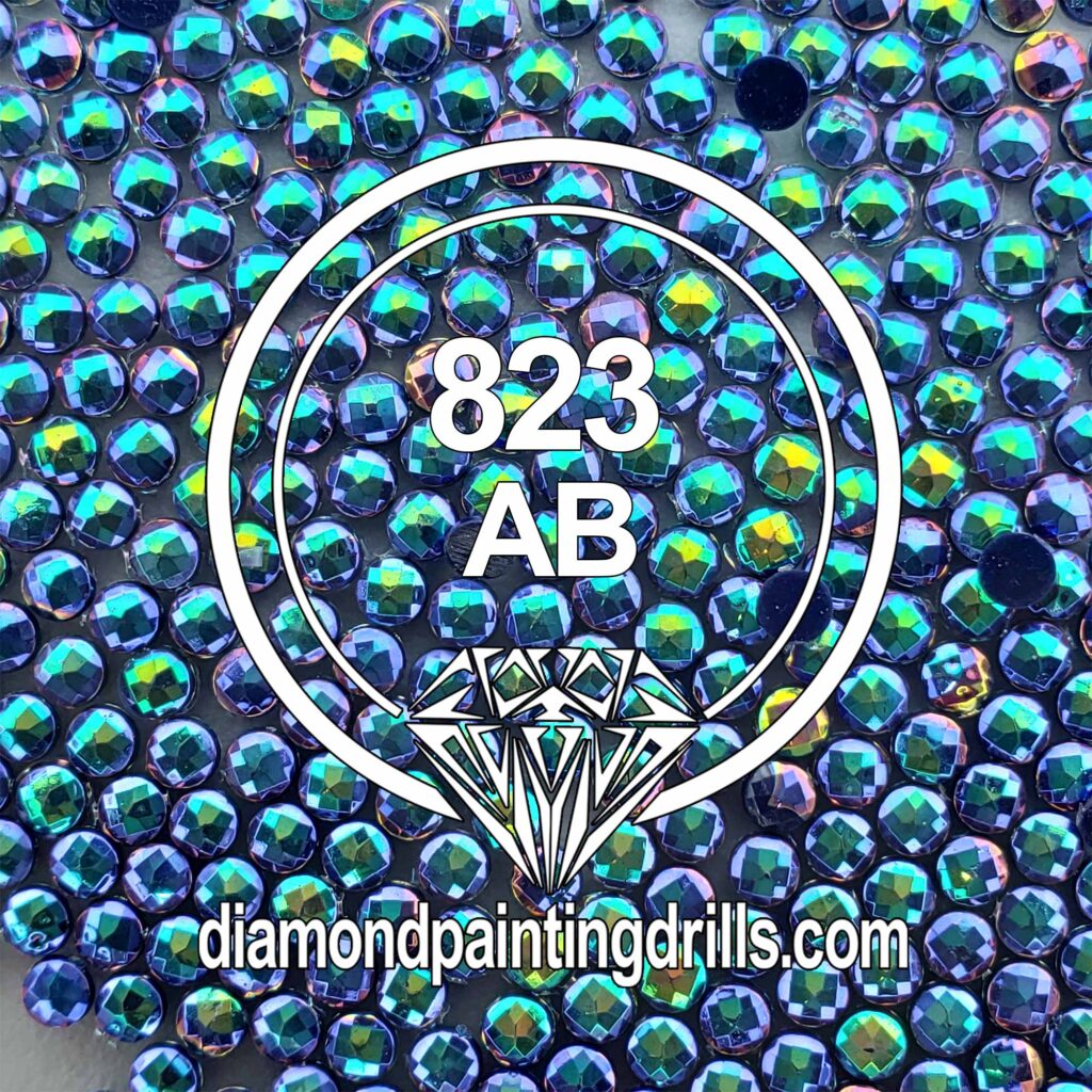 823 Blue Dark Round AB Diamond Painting Drills