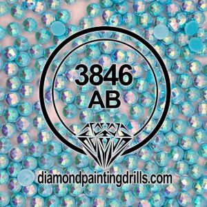 DMC 3846 Round AB Drills Bright Turquoise - Light