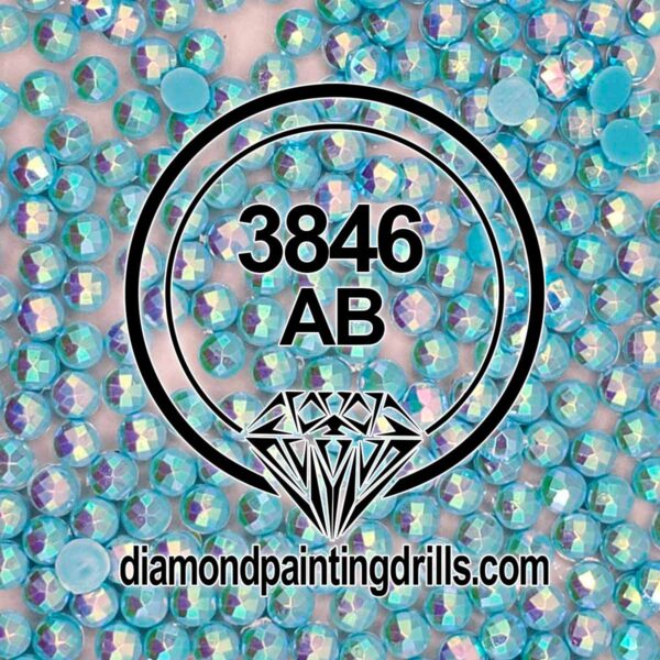 DMC 3846 Round AB Drills Bright Turquoise - Light