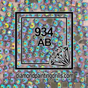 DMC 934 Avocado Green Black Square AB Diamond Painting Drills