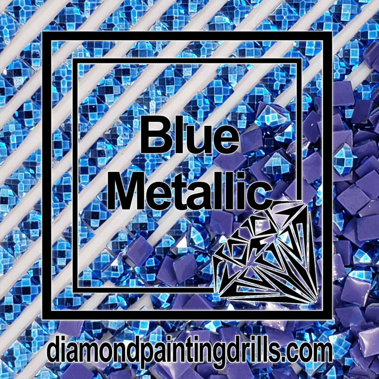 Blue Metallic Drills Square Diamond Painting Drills