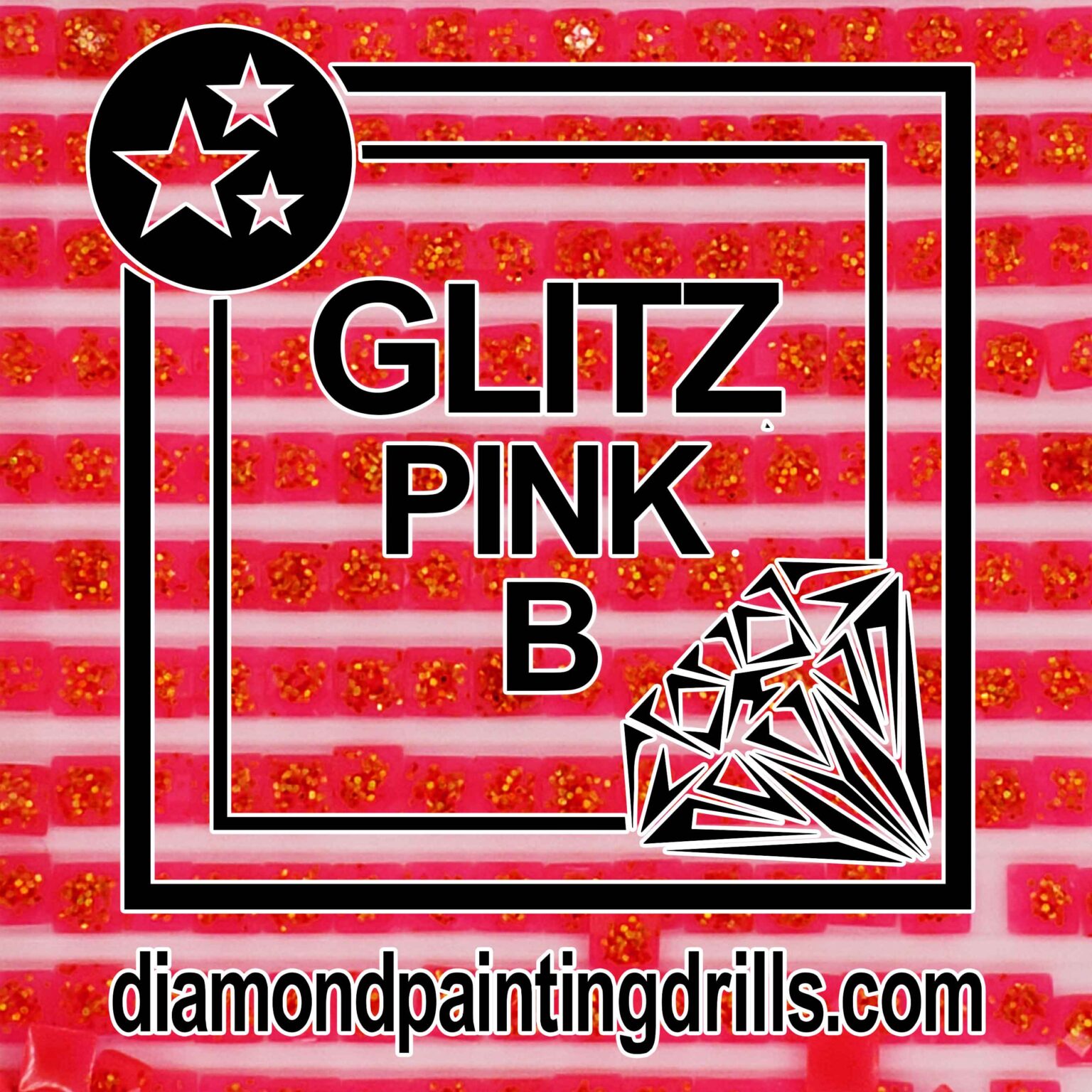 Pink 'B' Glitz Drills - Square - Diamond Painting Drills