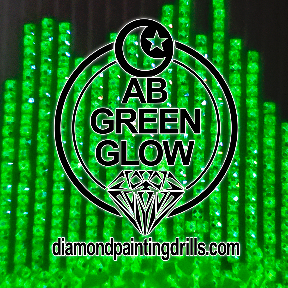 Green AB Round Glow in the Dark Diamond Painting Drills