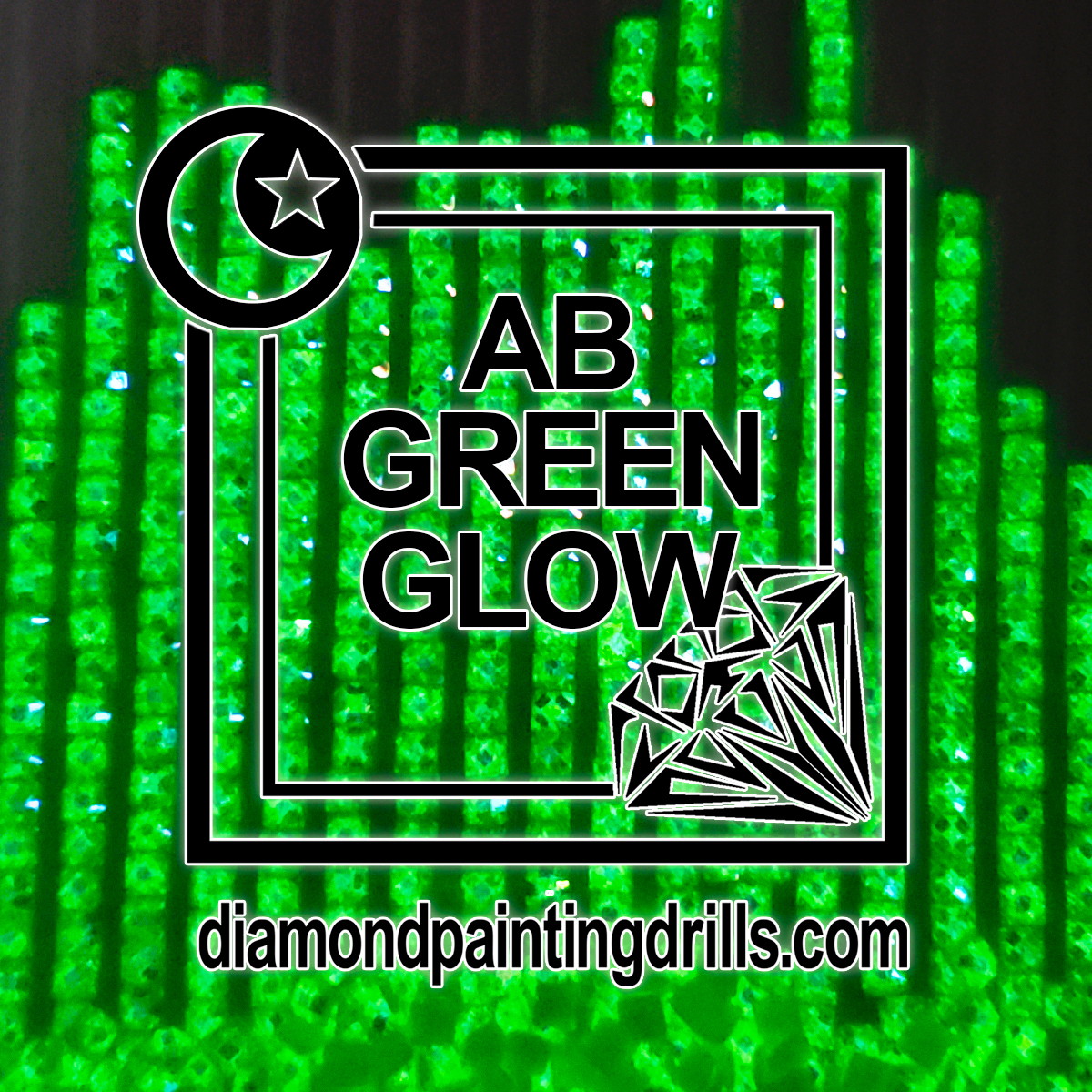 Green AB Square Glow in the Dark Diamond Painting Drills