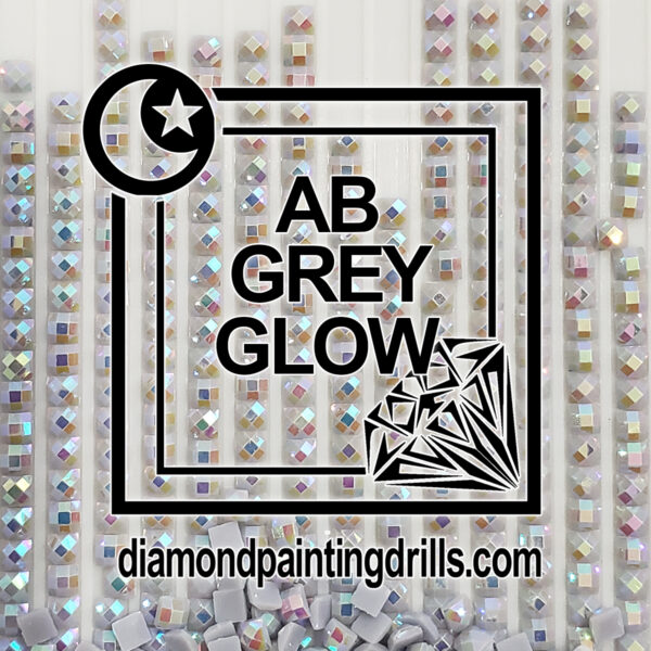 Grey AB Square Glow in the Dark Diamond Painting Drills