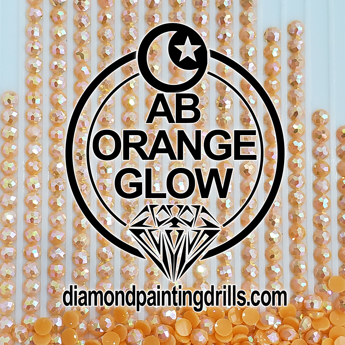 Orange AB Round Glow in the Dark Diamond Painting Drills