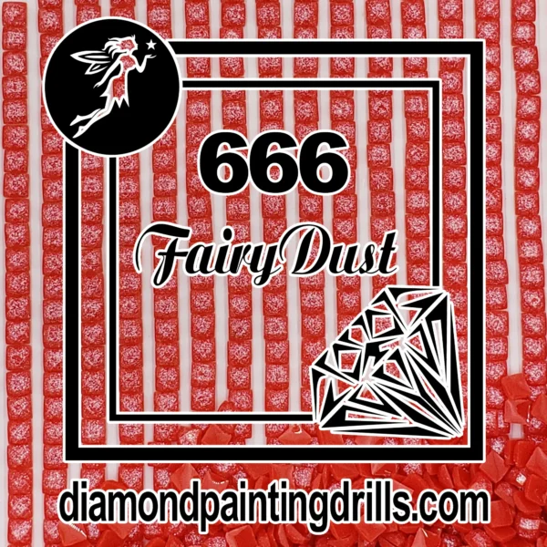 DMC 666 Square Fairy Dust Drill for Diamond Painting