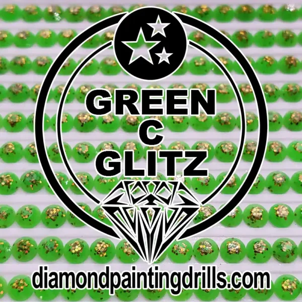 Green Glitz Diamond Painting Drills