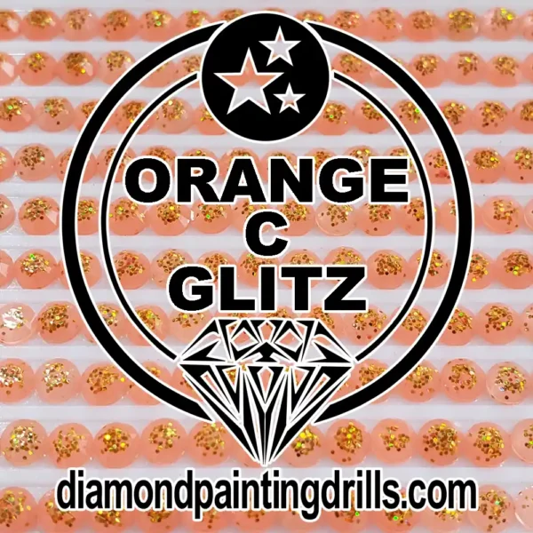 Orange Glitz Diamond Painting Drills