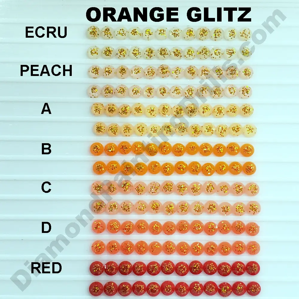 Orange Glitz Diamond Painting Drills